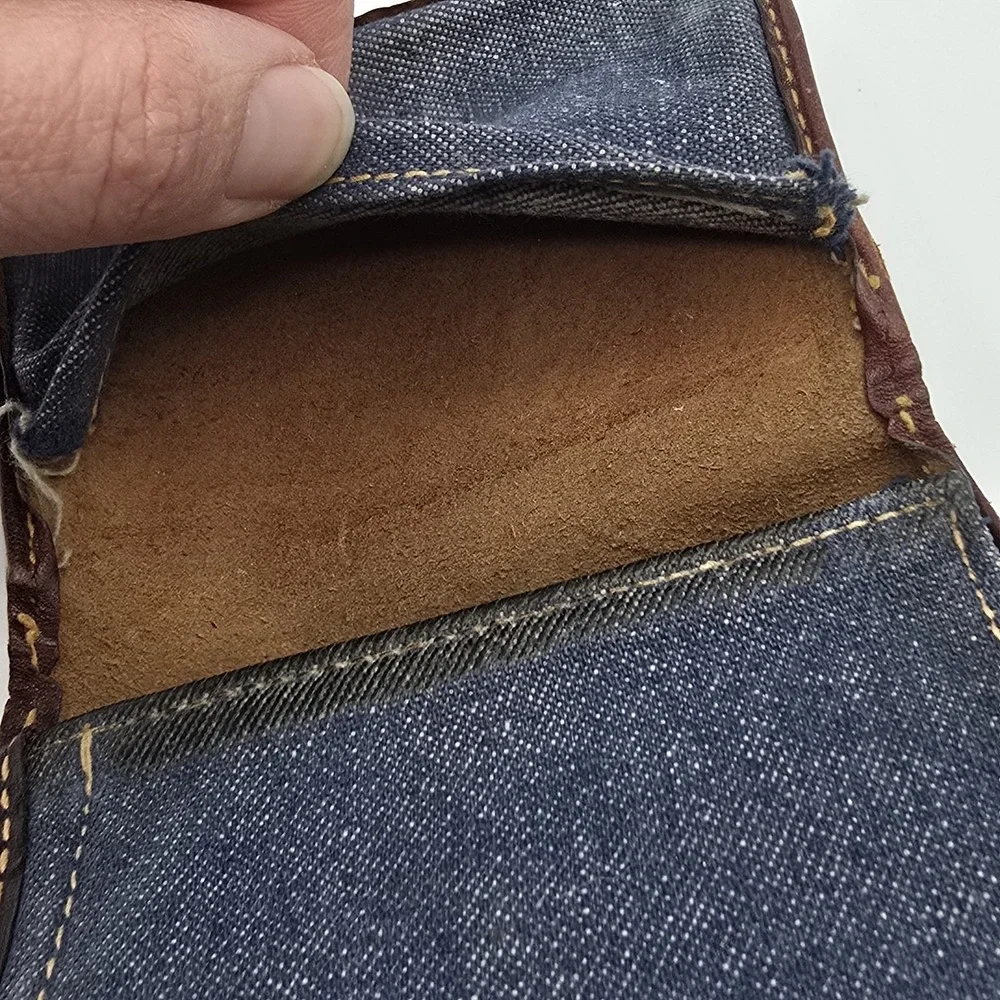 Vintage Levi Strauss & Co Bifold Leather Wallet ID Holder Read